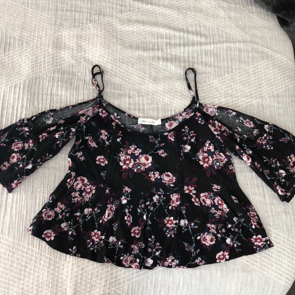 Off the shoulder crop top with embroidery